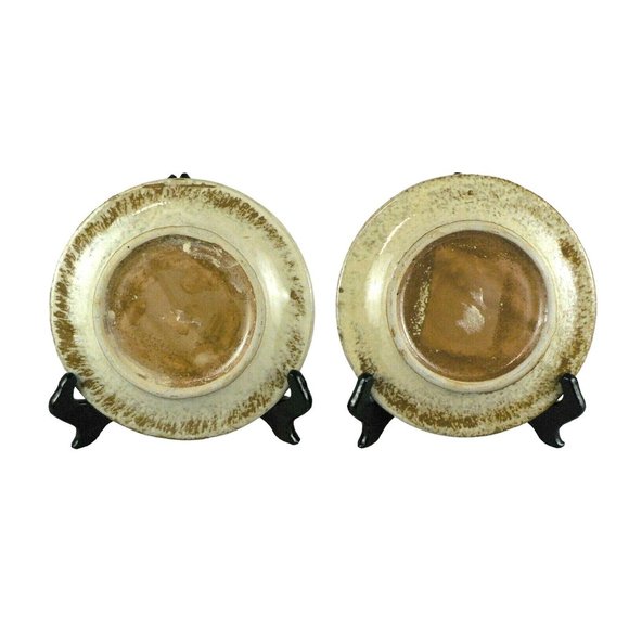 Bread Dessert Plate Country Pine Cone Design Lake Lodge Cabin Style 8" Set of 2 - Picture 7 of 12